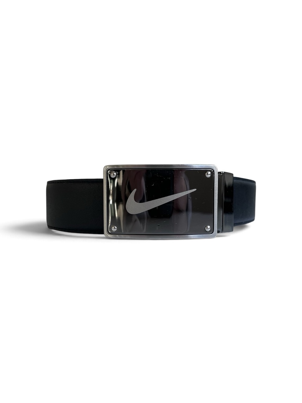 NIKE Swoosh Men's Golf Reversible Belt in Black & White Leather